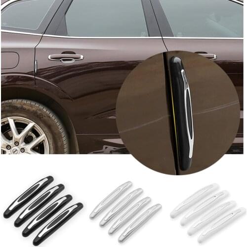 4 Pcs/Pack Car Anti-Collision Strip Door Guard Protector Edge Trim Guard Styling Moulding Anti-Scratch Sticker Exterior Parts