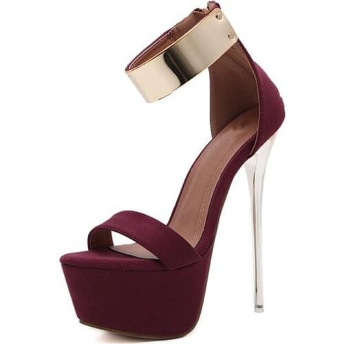 Dropshipping 2018 Women Sandals 16cm Ultra High Heels Summer Platform Pumps Party Club Shoes Woman Sequined Gladiator Sandals