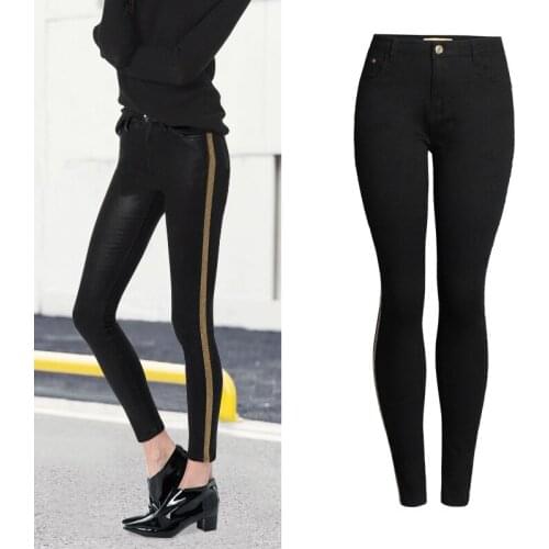 2021Plus Size Jeans Female Denim Pants Black Womens Jeans Stretch Feminino Skinny Pants For Patch Denim Pants With Small Feet