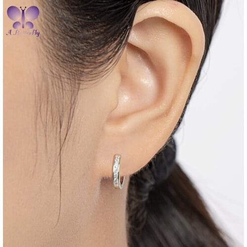 A Butterfly 100% 925 Sterling Silver Earrings Simulation Diamond Earrings High-End Womens Wedding Party Jewelry Gifts