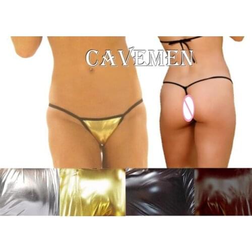 Golden silvery Leatherwear * 1956 *Ladies Thongs G-string Underwear Panties Briefs T-back Swimsuit Bikini Free Shipping