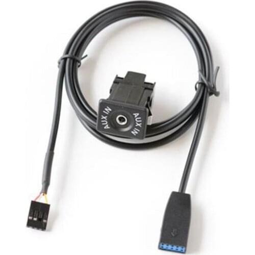 1pcs High Quality Car Aux USB Switch Input Socket Wire 10-pin For BMW E46 3-series Business CD cable length 145cm