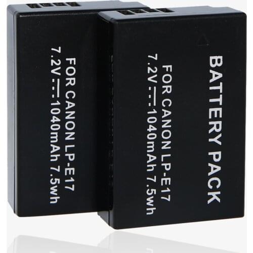 2pcs/lot Digital Camera Battery Pack 1300MAH LP-E17 LPE17 for Canon EOS Rebel T6i 750D T6s 760D M3 T6s 8000D Kiss X8i LP E17