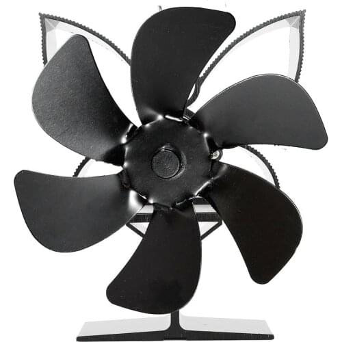 2021 New Black Fireplace 6 Blades Heat Powered Stove Fan Log Wood Burner Quiet Home Fireplace Fan Efficient Heat Distribution