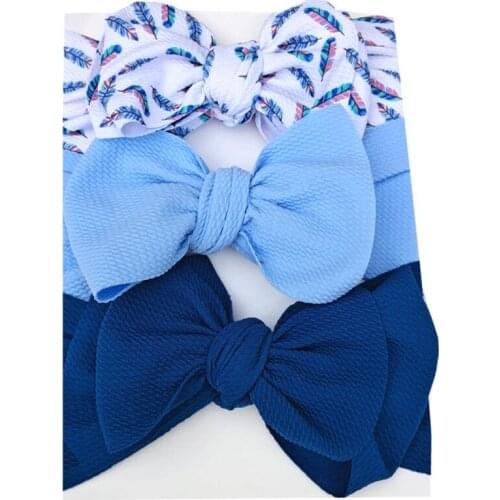 3pcs/Set Girls Headband Printed Soft Bubble Cloth Baby Headband Bows Knotted Newborn Baby Girl Headwrap Hair Accessories