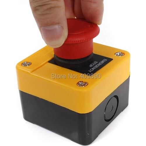 50PCS/LOT AC 10A Emergency Stop Push Red Sign Button Switch Control Waterproof