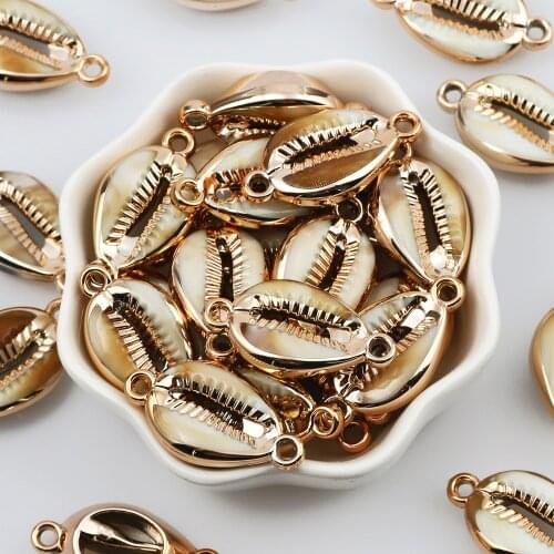 Acrylic Shell Pendant Gold-Plated Conch Shell Charm For Beach Jewelry Making Handmade Diy Bracelet Necklace Earrings Accessories