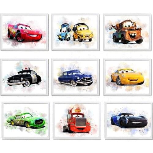 Diamond Painting Disney Cars DOWNLOAD Print Disney Cars Poster Birthday Disney Cars Cars Watercolor Art Boys Nursery Decor