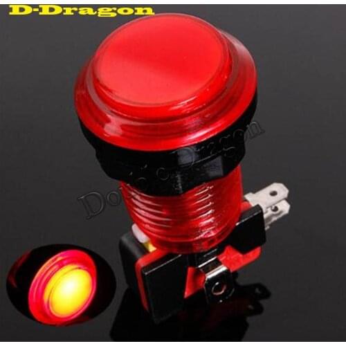 Arcade Push Button with 5V/12V Illuminated LED Push Buttons Transparent Plastic 1P 2P 3P 4P Credit 28mm Mounting Hole