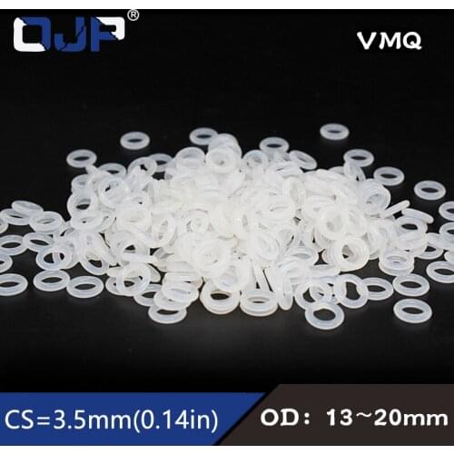 10PCS/lot White Silicon Ring Silicone/VMQ O Ring Rubber O-ring Seal 3.5mm Thickness OD13/15/17/20mm Gasket Oil Rings Washer