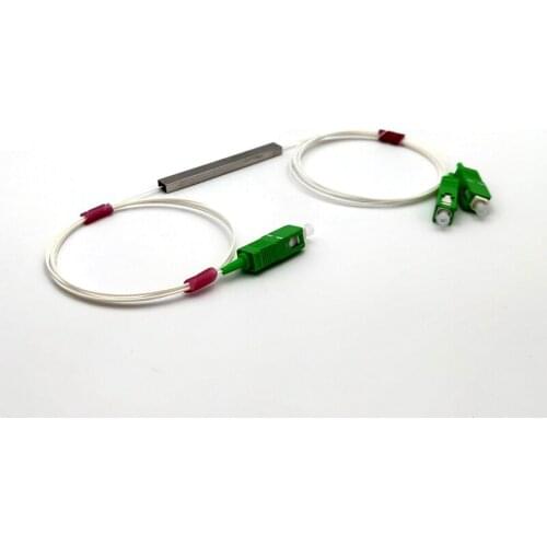 Free Shipping 20pcs 1x2 Differential Mini Blockless SC/APC Connector 1*2Fiber Optic PLC Splitter Wire harness Steel Tube