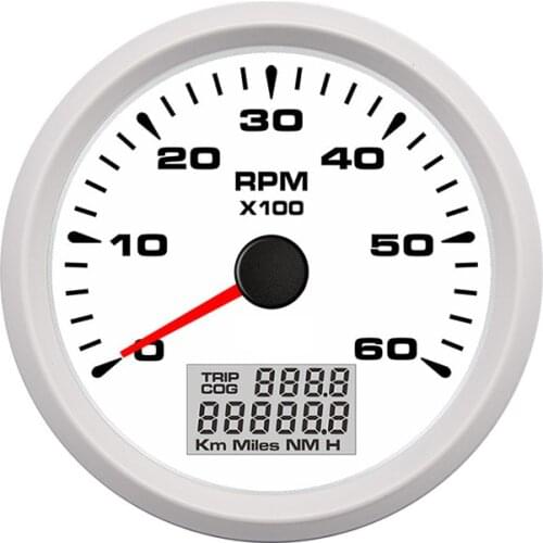 85mm Digital Auto Tachometer 6000 rpm meter for Motorcycle Marine Boat Car Vessel with 8 color Backlight