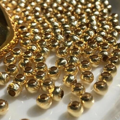 AU 750 18K Gold Loose Bead Ball Mountings Findings Jewelry Settings Accessories Parts for DIY Making Necklace Bracelet