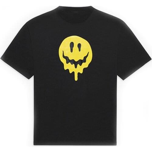 Plumn Mens Tops Drip Peace Large Fit T-shirt Yellow Vintage Plain Mens T-shirt