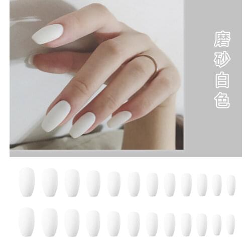 Coffin Nails 24 Pieces With Glue Nail Stickers Rapezoid Stickers Frosting Ultrathin Eye Catching Ballet