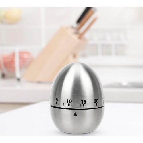 HILIFE Mechanical Alarm Time 60 Minutes Cooking Tools Stainless Steel Egg Clock Counting Countdown Kitchen Timer