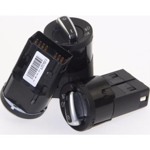 3PCS 3BD 941 531 For VW Golf / Jetta / Bora Mk4 Passat B5 / B5.5 Polo 9N 9N3 Lupo New Beetle T5 Chrome Headlight switch