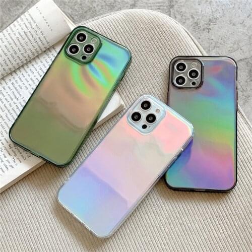 Korean style luxury Couple Phone Cases For iPhone 12 11 Pro Max XS Max XR 8 7 Plus SE Soft Shockproof Bling luminous Back Cover