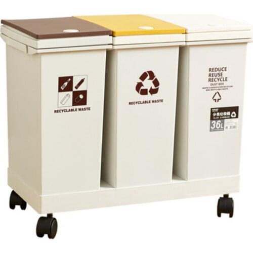 24/36/40/60L Trash Cans For Kitchen Bathroom Garbage Classification Rubbish Bin Dustbin Bucket Press-Type Waste Bin 2/3 Buckets