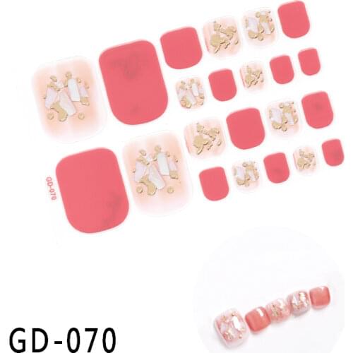 New GD Series Toenail Art Stickers Glitter Sequins Decal Japanese Style Summer Toenails Tips Manicure Feet Decoration Supplies