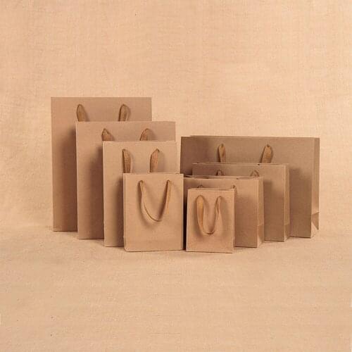 Multiple Sizes 10Pcs Paper Portable Gift Bag Wedding Favor Gift Boxes Birthday Party Clothes and Shoes Tote Gift Bags