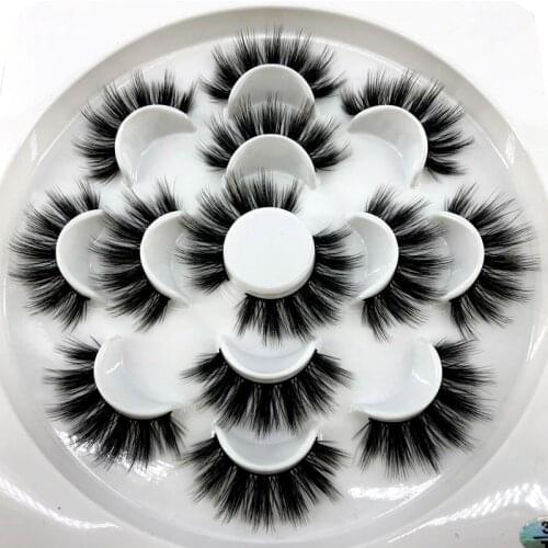 2019 New 2/4/7pairs Faux 3D Mink Lashes Natural Long False Eyelashes Volume Fake Lashes Makeup Extension Eyelashes maquiagem