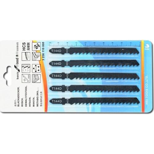T-Shank Jigsaw Blades for Plastic Wood PVC Fast Cutting Straight Wood Sheet Cutting 4mm T144D HCS Jig Saw Blade Tool Accessories