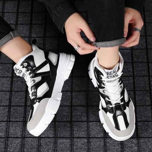 Shoe black fashion sapato para top sports causal male casuales 2020 sale hombre hot leather de Mens Sneakers Casual informales