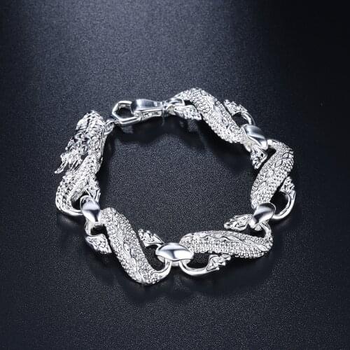 Hot Popular big dragon chain 925 sterling silver Bracelets for man women Wedding party Christmas Gifts fashion luxury Jewelry