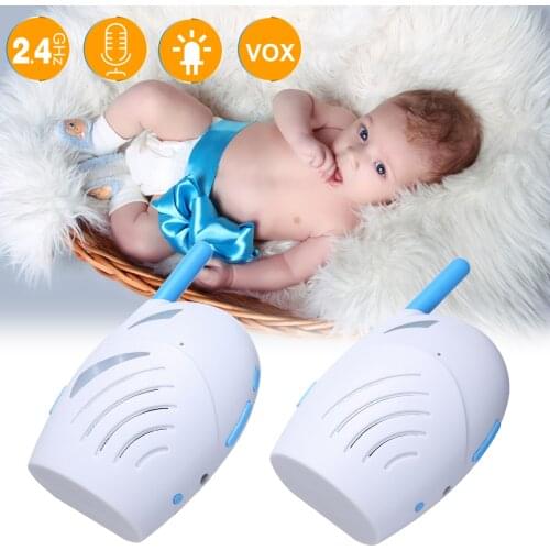 Portable 2.4GHz Wireless Digital Audio Baby Monitor 2Way Talk Crystal Clear Baby Cry Detector Voice Alarm Sensitive Transmission