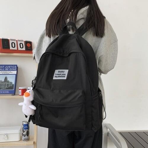 Simple Campus Womens Backpack Harajuku Large Capacity 15.6 Inch Laptop School Bags for Teenage Girls Ins Men Women Travel Bags