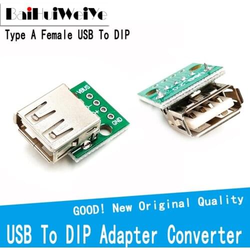 10PCS Type A Female USB To DIP 2.54mm PCB Connector Female USB PCB Board Connector USB PCB Socket USB Connector
