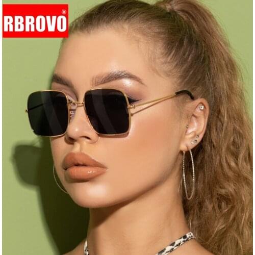 RBROVO 2021 Luxury Square Sunglasses Women Brand Designer Eyewear Women/Men Retro Glasses Women Vintage Gradient Oculos Feminino