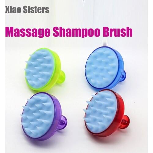 1 PC ABS + TPE Hair Brush Silicone Shampoo Brush Hair Washing Comb Body Shower Brush Bath Spa Slimming Massage Brush