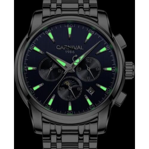 Switzerland Automatic Watch Men CARNIVAL Mechanical Men Watches Fashion Brand Relogio Masculino Waterproof Stainless Steel 2019
