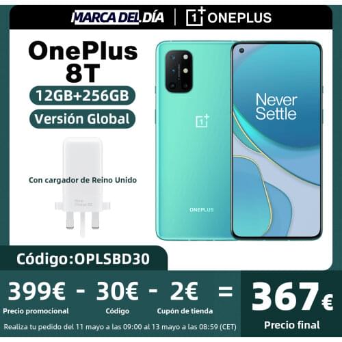 Global EU Version OnePlus 8T 8 T Smartphone Snapdragon 865 8GB 128GB 6.55'' 120Hz Fluid Display 48MP Quad Cams 65W Charge NFC