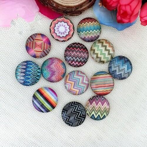 Glass mosaic Cabochons Round Dome Cabochons 12mm -30mm Mixed Color for Jewelry Making