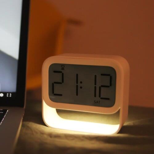 FCL01 Mini LED Digital Alarm Clock Rechargeable Large Screen Desktop Alarm Clock Electronic Table Clocks LED Desktop Clock