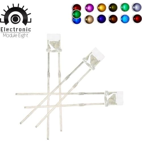 1000pcs LED F3 3mm Ultra Bright Flat top Head White Red Blue Green UV pink Diode bulb Wide Angle Light Emitting Lamp Diodes Led