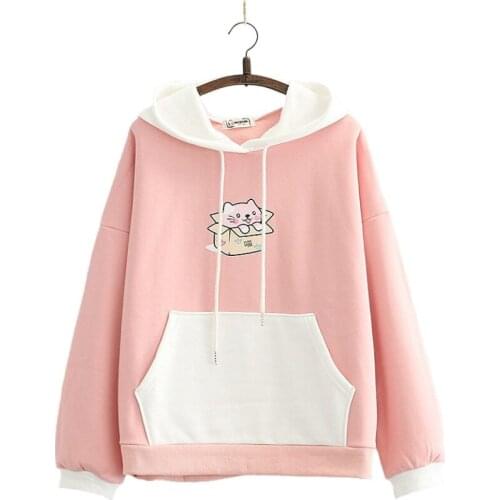 Korean Style Sweatshirt Hooded 2020 Autumn Winter Clothes Loose Hoodies Cute Girly Harajuku Pullover Tracksuits 2011130