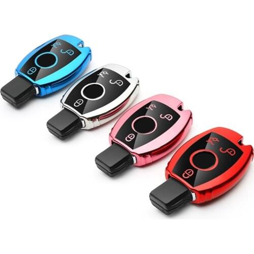 TPU 2&3 Button Smart Car Key Case Full Cover Shell Styling For Mercedes Benz Accessories W203 W210 W211 W124 Keyrings Keychain