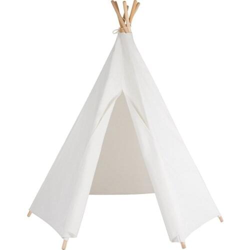 6-poles pure white teepee kid play tent cotton canvas kids teepee white playhouse fabric children bed tent indoor