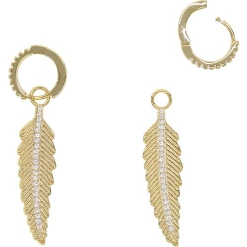 2019 Xmas gift Vintage Long Leaf Feather Drop Earrings For Women Wedding & Engagement Piercing Jewelry Brinco