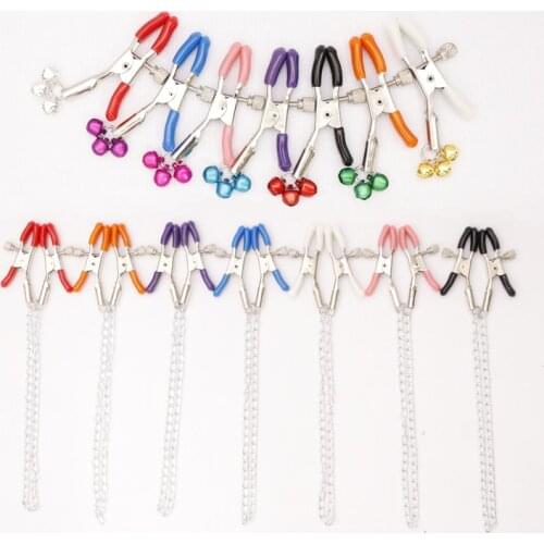 1 Pair Of Sex Toys For Women Slave ballbusting femdom Sexy Adjustable Nipple Clamp Breast Bdsm Small Bell Adult Fetish Flirting