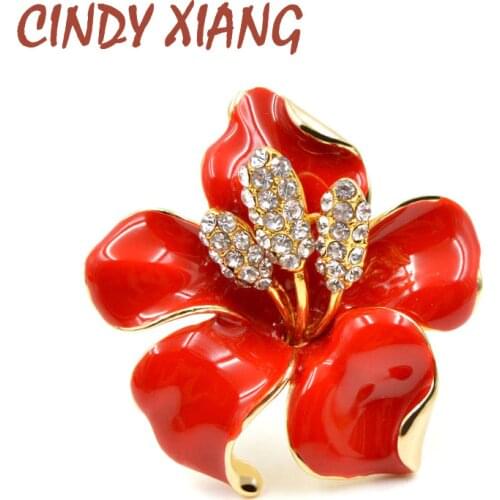 CINDY XIANG Beautiful Enamel Flower Brooches For Women Gold & Silver Plated Jewelry Pins Rhinestone Brooch Pin Wholesale Gift