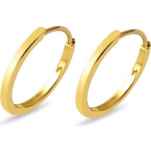 Womens Yellow Diameter Gold Ring Earrings 2,5 cm