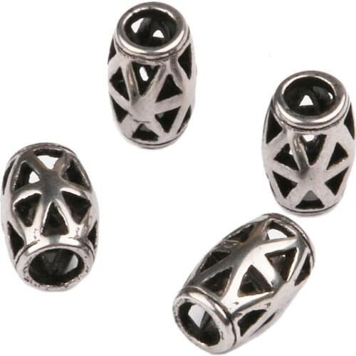 Antique Silver Color, 1PCS Stainless Steel Hollow Oval Shape Loose Beads, Charms for Jewelry Making, Handmade DIY Accessories