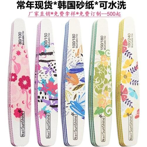 1pcs Sandpaper Nail File Lime Double Side Sanding Buffer Block Set Grey Nail Files For UV Gel Polish Manicure Tool