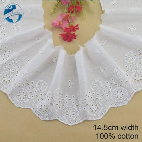 10.5cm width 100% Cotton embroid lace sewing ribbon guipure trim wedding lace DIY Garment Accessories african lace#3873