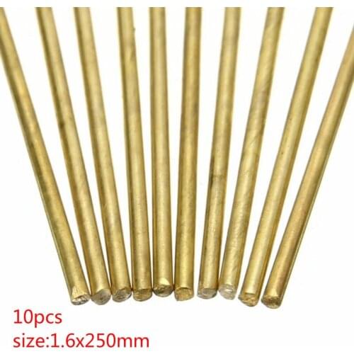 10pcs Brass Welding Rods Wires Sticks 1.6mm Diameter 250mm Length For Brazing Soldering Repair Tools